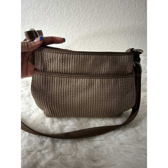 The Sak Brown Crochet Woven Crossbody Bag Purse Small - Picture 2 of 7